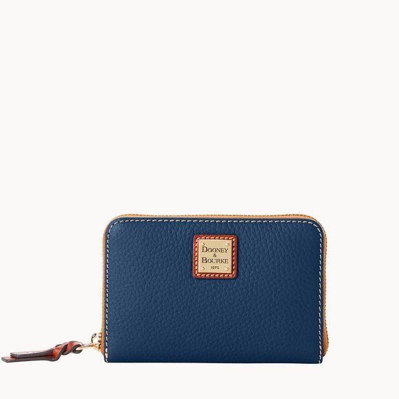 NWT- Dooney & Bourke Pebble Leather Medium Zip Around Wallet, Jeans - Picture 9 of 9